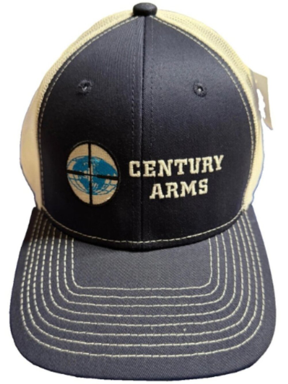 NEW CENTURY ARMS Embroidered Logo Tactical Trucker Cap Hat - Navy / White